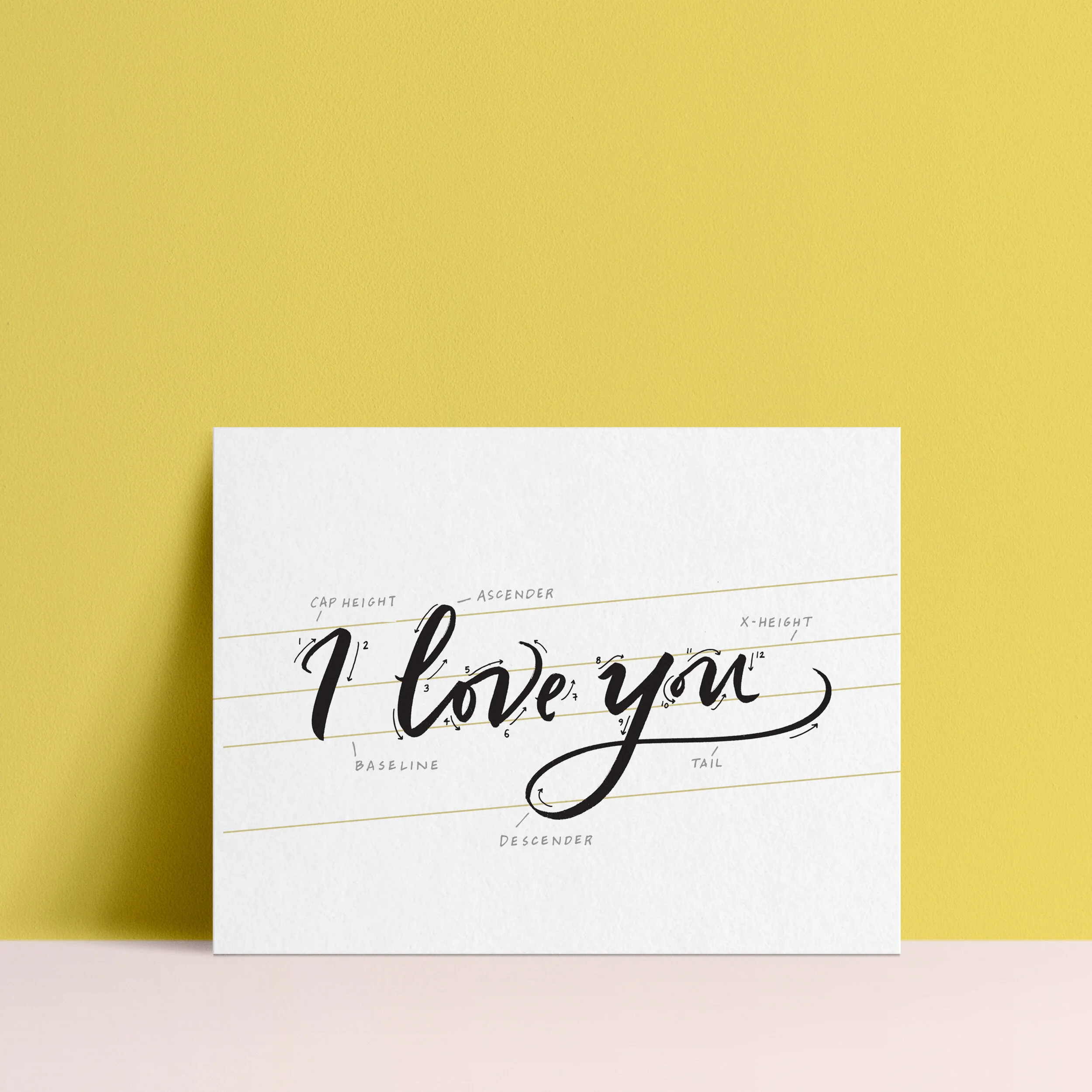 I Love You - Calligraphy Greeting Card — Paperfinger